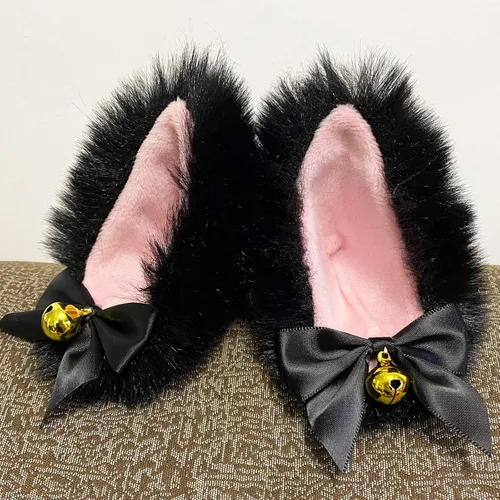 Miniatura 2 de Orejas de gato para casco, orejas de zorro con campana, accesorios para casco de campana, 2 unidades, diseño reutilizable (casco no incluido)