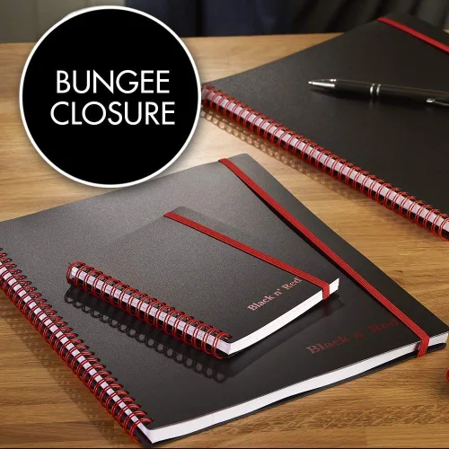 Miniatura 6 de Black n' Red Twin Wire Poly Cover Notebook, 8-1/4 x 5-7/8 inches, Black/Red, 70 Ruled Sheets (C67009) (5) Encuadernación desconocida