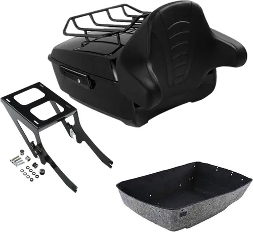 Miniatura 18 de TCMT King - Caja envolvente para maletero de motocicleta, montaje en el respaldo, portaequipajes, luz trasera, altavoces traseros aptos para Harley