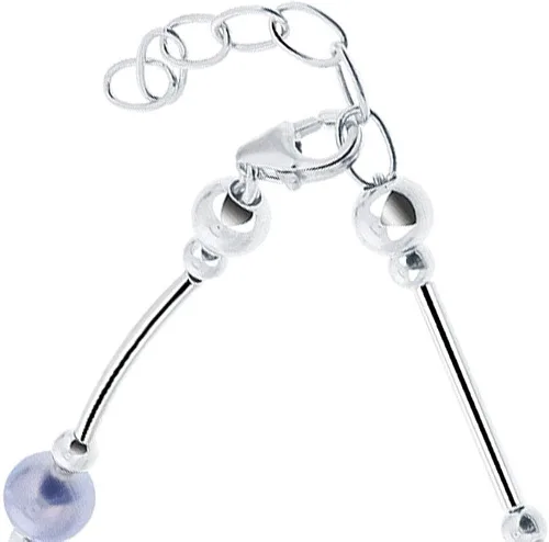 Miniatura 3 de Gem Avenue Tobillera ajustable de plata de ley con perlas de imitación azules redondas de 9 a 10 pulgadas para mujer, No aplicable