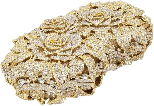 Miniatura 4 de Boutique De FGG Bolsas de noche de cristal de flores deslumbrantes para mujer formal boda fiesta cóctel bolso de mano