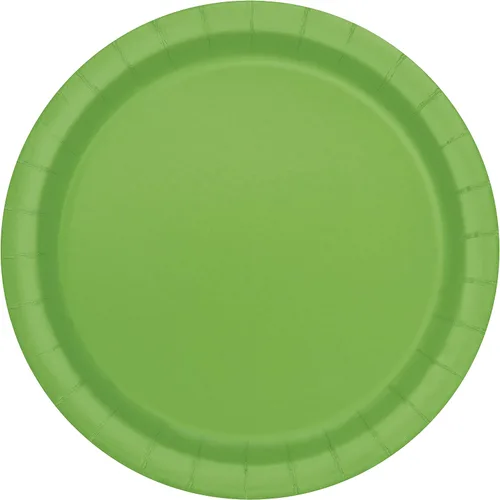 Platos llanos redondos de papel verde lima, 9 pulgadas (paquete de 16), platos elegantes y duraderos para fiestas, bodas y eventos
