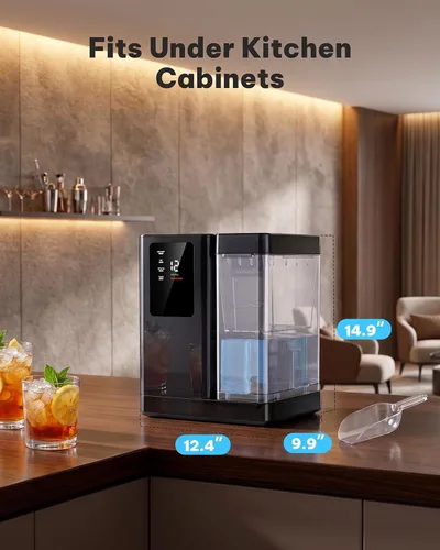 Miniatura 9 de Silonn Máquina de hielo de pepitas para encimera, producción diaria de hielo de 40 libras con tanque de agua extraíble de 3 L, máquina de hielo