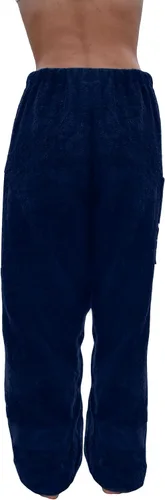 Miniatura 5 de Pantalones de toalla para nadadores – Azul marino – Pantalones de toalla de rizo de algodón – Cobertura de playa–Ropa de resort–Ropa de natación