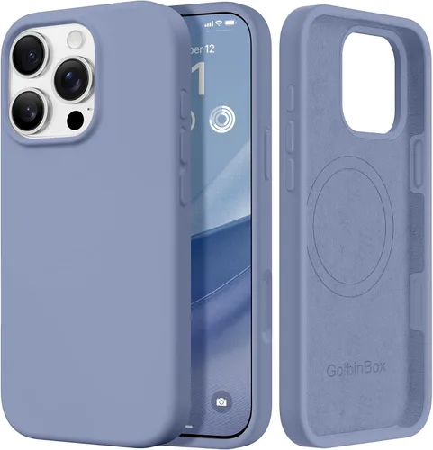 Miniatura 76 de GolbinBox Funda magnética para iPhone 17, compatible con MagSafe, cubierta de silicona integrada para control de cámara, funda de silicona líquida a
