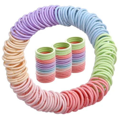 Miniatura 10 de 200 ligas elásticas para el cabello fino, pequeños soportes para cola de caballo sin arrugas para niños y bebés, accesorios para el cabello