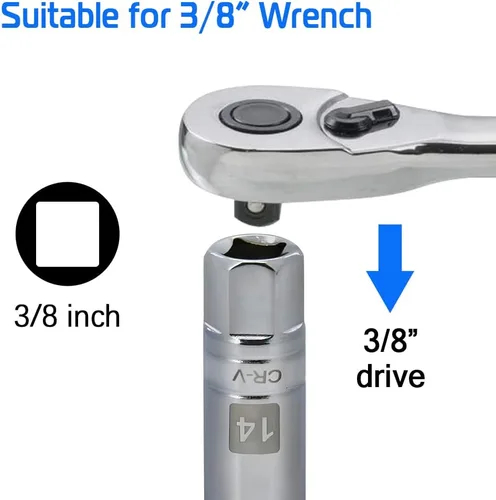 Miniatura 5 de 5 piezas de juego de enchufes de bujía magnéticos Incluye 14 mm 16 mm de enchufe de pared delgada y 9/16-pulgadas 5/8-pulgadas y 13/16-pulgadas