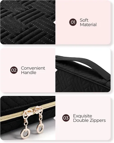 Miniatura 14 de BAGSMART Estuche organizador de joyería, de viaje para collar, aretes, anillos, brazalete