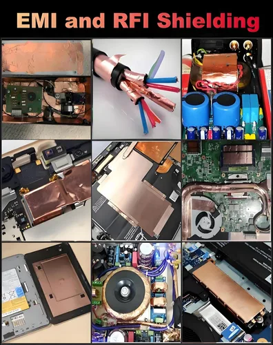 Miniatura 6 de Cinta adhesiva de cobre de 1 pulgada x 50 pies, cinta adhesiva de lámina metálica doble conductora para blindaje EMI/RFI, manualidades de bricolaje