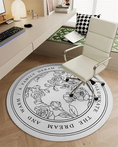 Miniatura 8 de Tapete redondo para silla de oficina para suelo de madera dura, computadora y juegos, tapete protector de suelo, tapete de protección de azulejos