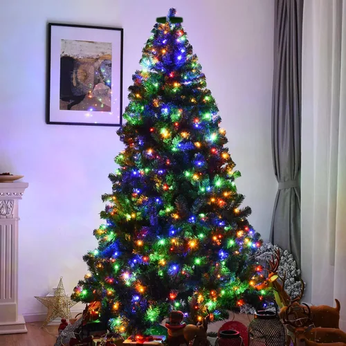 Miniatura 4 de Dazzle Bright - Luces de árbol de Navidad, 448 luces LED en cascada con control remoto y 8 modos de iluminación, 2.5 m X 16 líneas de luces
