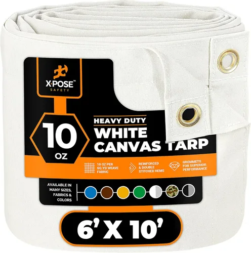 Miniatura 199 de Xpose Safety Lona de Lona - Lonas de Lona Verde de 10oz Resistentes al Agua con Ojales de Latón - Lona Multiusos para Exteriores para Campamento