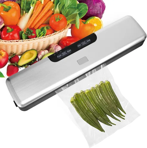 Sellador al vacío: Máquina selladora al vacío de ahorro de alimentos, sellador automático de alimentos con un solo toque de 75 kpa, sella en 10-20