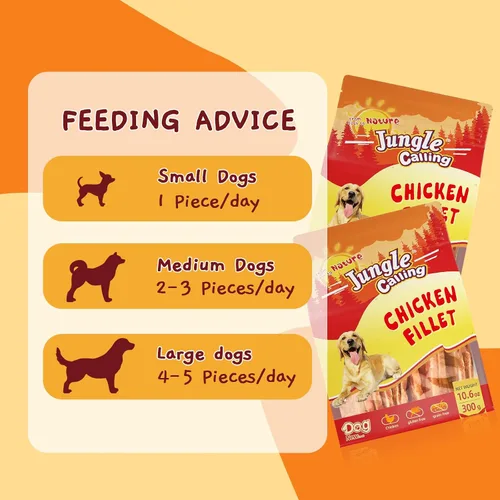 Miniatura 5 de Jungle Calling Dog Treats - Golosinas de entrenamiento de carne seca de pollo, aperitivos tostados lentos para perros medianos y grandes, golosinas