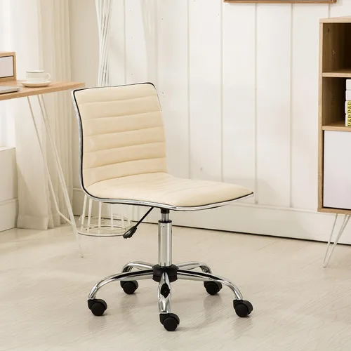 Miniatura 4 de Roundhill Furniture Fremo Chromel - Silla de oficina ajustable con elevación de aire, color beige