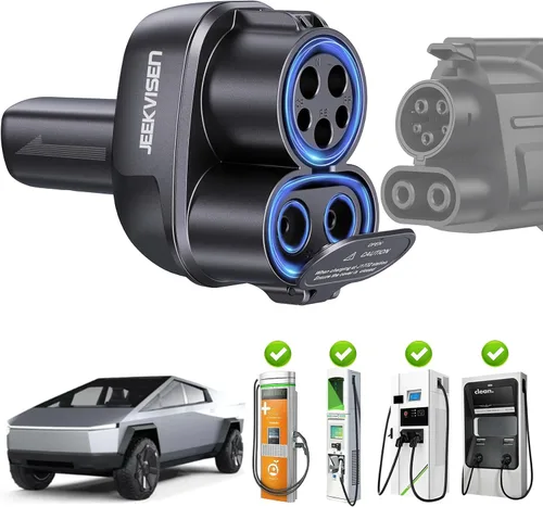 Miniatura 8 de Adaptador NACS a CCS1 EV, adaptador de carga rápida de 500 A/1000 V CC, compatible con vehículos eléctricos CCS1 seleccionados para supercargadores