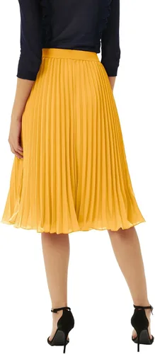 Miniatura 60 de GRACE KARIN - Falda plisada de gasa para mujer, con cintura alta y elástica, vuelo, corte acampanado y longitud por debajo de la rodilla