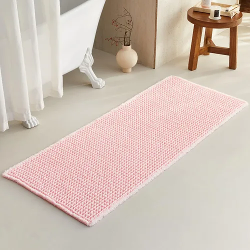Miniatura 137 de TYUU Tapete de baño estilo gofre, tapete de baño bohemio, antideslizante, lavable, súper absorbente, de secado rápido, bonito tapete de baño