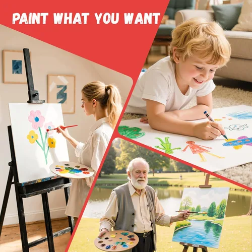 Miniatura 4 de Simetufy Paquete de 24 Tableros de Lienzo Grandes de 12 x 16 Pulgadas para Pintar - Paneles de Lienzo de Algodón 100% Imprimados con Gesso Libres