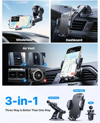 Miniatura 6 de andobil Soporte de teléfono para automóvil, 2026 de grado militar, 89 libras, soporte de teléfono con succión más fuerte para tu