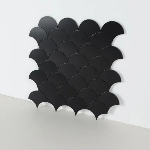 Miniatura 7 de Azulejo negro para salpicaduras de piquete, aspecto de cerámica, largo hexágono autoadhesivo para pared de cocina y baño, paquete de 6