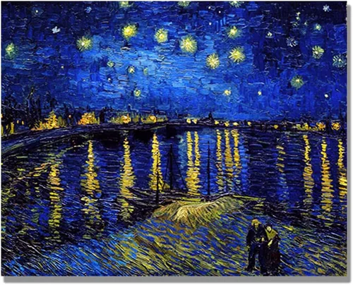 Miniatura 49 de ELITEAART- La noche estrellada por Vincent Van Gogh, pintura al óleo, reproducción de pintura al óleo, impresión en lienzo giclée, tamaño marcado