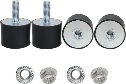 Miniatura 10 de 4 piezas M8 30 x 20 mm soportes de aislante de goma con un solo perno amortiguador con 4 piezas de tuercas de seguridad, soportes de aislamiento