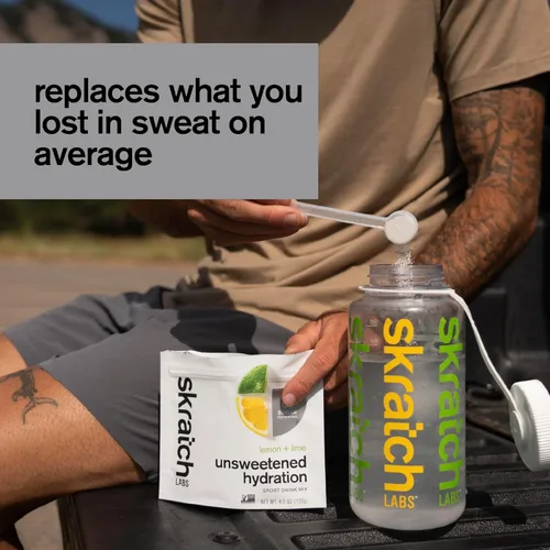 Miniatura 4 de Skratch Labs Mezcla de bebida deportiva de hidratación sin azúcar Sin azúcar Potenciador de electrolitos Limón + lima - 30 porciones Sin