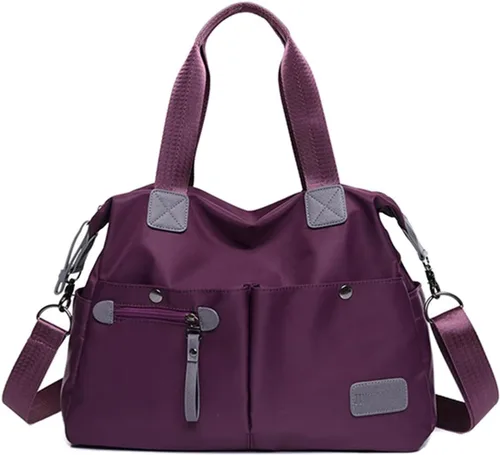 Miniatura 8 de Bolso de mano ligero, floral, con asa superior con múltiples bolsillos de nailon para el trabajo, resistente al agua, bolsa para viajes, de hombro