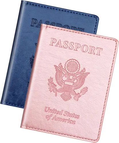Miniatura 20 de Herain Soporte para pasaporte para viaje y crucero, 2 piezas, funda para pasaporte, cartera, regalo de viaje, para mujeres, hombres, familia