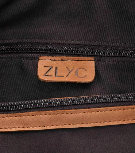 Miniatura 6 de ZLYC Bolso de mano con cremallera grande del bolso de mano del cuero del tinte de la inmersión del vintage