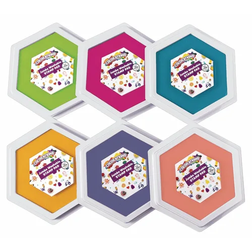 Colorations Classic Candy Colors Jumbo - Almohadillas lavables para sellos, material de manualidades para niños (paquete de 6)