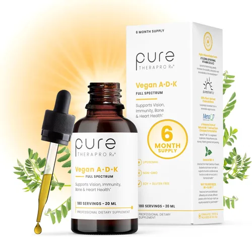 Miniatura 9 de Pure Therapro Rx Gotas veganas A-D-K de 0.3 fl oz, fabricadas en Estados Unidos Suministro de 3 meses Vitamina A (Palmitato), Vitamina liposomal