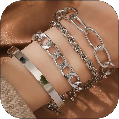 Miniatura 24 de Long tiantian Pulsera de oro gruesa para mujer, pulseras de oro delicadas, pulseras para mujer, pulseras apilables de eslabones de cadena