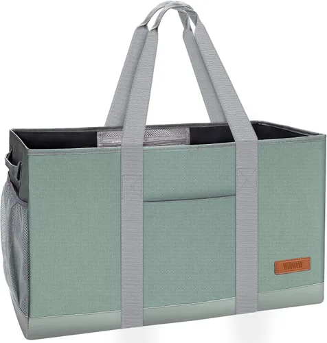 Miniatura 12 de WONDAY Portador de Bolsa de Compras Reutilizable Extra Grande de Pie con Asa, Treinta y Una Bolsa Utilitaria Plegable para Compras y Playa Verde