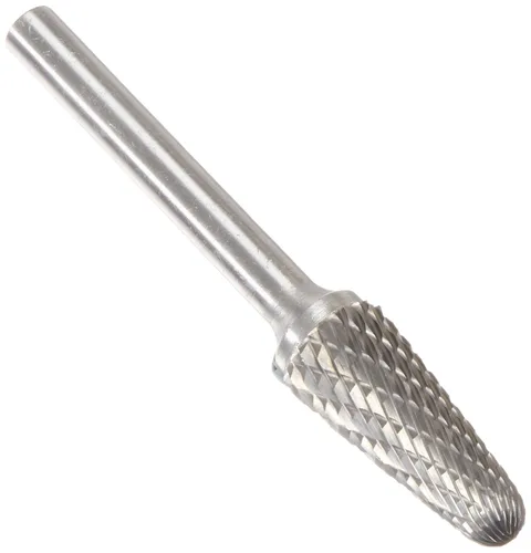 Miniatura 19 de Drill America SA-1 Rebaba de carburo/lima giratoria cilíndrica de doble corte para amoladora de troquel de 1/4" de diámetro x 5/8" de longitud