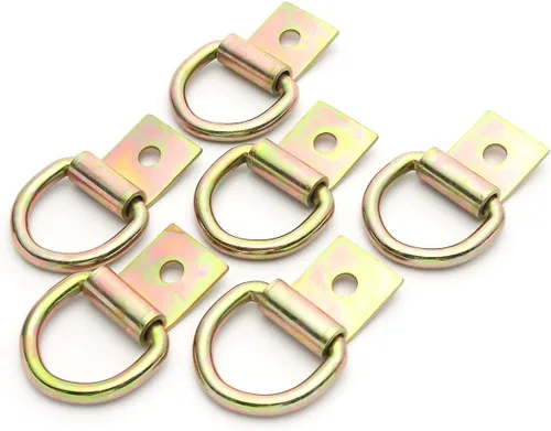 Miniatura 3 de 6 ganchos de anclaje de acero con anillo en D para sujeción, anillos de amarre resistentes de acero recubierto de zinc de 1/4 pulgadas para anclajes