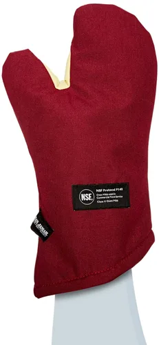 San Jamar KT0215 Kool-Tek Manopla de protección para horno para temperatura convencional Nomex, 15" de longitud, rojo