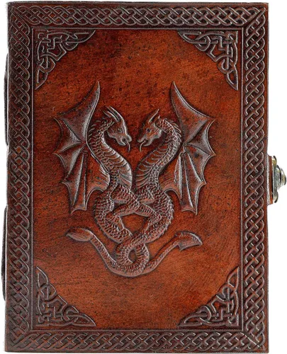 Miniatura 10 de Diario/cuaderno de cuero hecho a mano. Diario/cuaderno para hombres y mujeres sin rayas de tamaño mediano. Bloc de escritura o bocetos, regalo