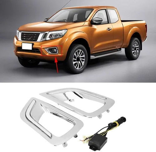 Miniatura 8 de ARAMOX Lámpara de circulación diurna, 2 unids 12V LED diurna luz de dos colores con luz de giro apto para NP300 15-18