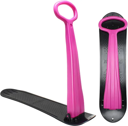 Trineo de nieve para niños, deportes al aire libre de invierno, tabla de snowboard plegable con manillar, patinete de nieve de plástico liviano y