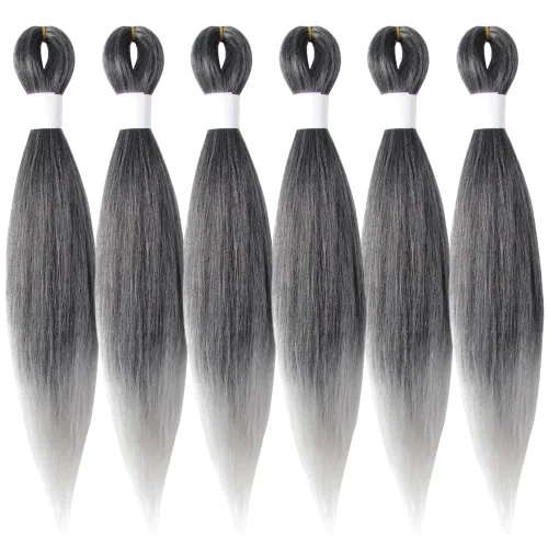 Miniatura 65 de Cabello trenzado preestirado de 10 pulgadas, 4 paquetes, extensiones de cabello corto para trenzas, cabello sintético preestirado #1 (negro azabache)