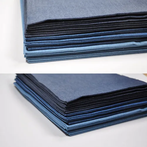 Miniatura 5 de Indigo Light Denim 4.8oz Fat Quarter 6 piezas de 18 x 22 pulgadas, 100% algodón, tela sólida, para manualidades, manualidades y parches de costura