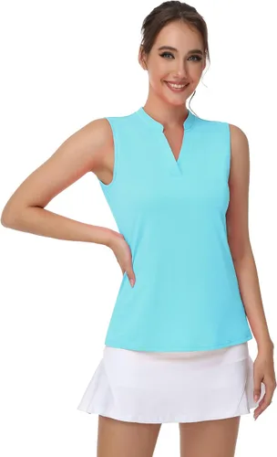 Miniatura 6 de Polo de golf sin mangas para mujer, camisetas deportivas ligeras para tenis