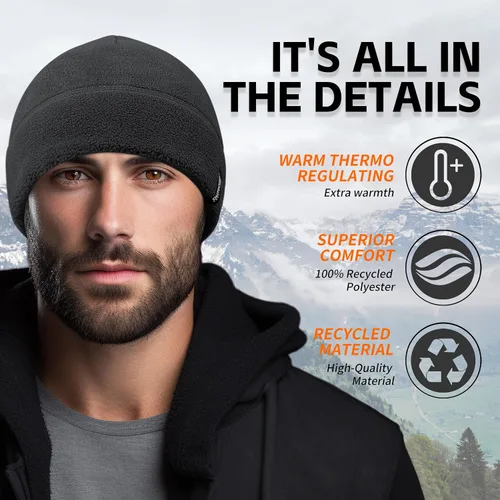 Miniatura 2 de Gorra táctica de forro polar para invierno, gorro cálido para múltiples estaciones, gorra de reloj militar, paquete de 2