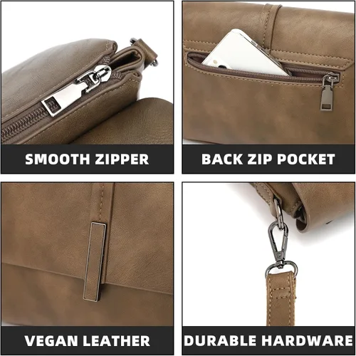 Miniatura 3 de KouLi Buir Bolsos cruzados para mujer, bolsos de cuero sintético, bolsos de diseñador de moda, bolso de hombro de mano de noche