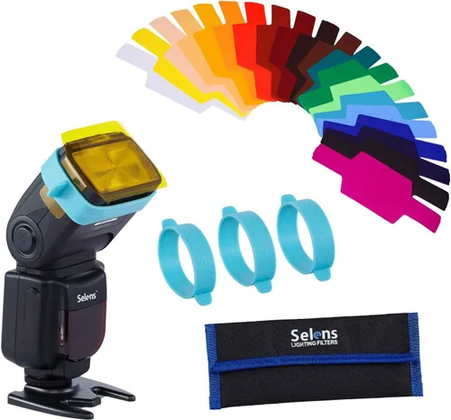 Miniatura 8 de Flash universal Selens, filtro de Iluminación de gel, kits de combinación para luz de flash de cámara. SE-CG20