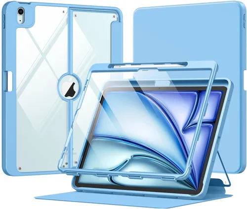 Miniatura 34 de MoKo Funda para iPad Air de 11 pulgadas 7ª/6ª generación M3/M2 2025/2024, iPad Air 5ª/4ª generación de 10.9 pulgadas 2022/2020 con soporte