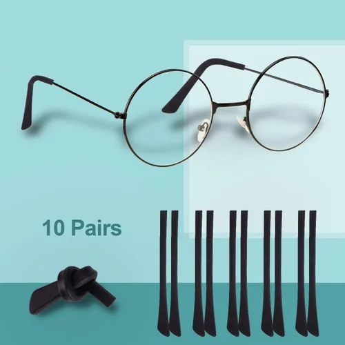 Miniatura 4 de 10 pares de puntas de silicona antideslizantes para las orejas, funda de tubo, puntas de repuesto suaves solo para lentes de sol de alambre delgado