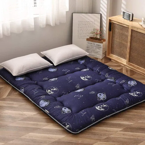 Miniatura 6 de Navy Space Adventure - Colchón de futón japonés para piso, tapete de tatami grueso, colchoneta para dormir, cama plegable, colchón enrollable